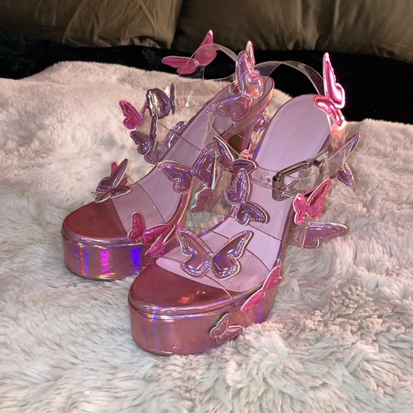 SOLD on Depop - Sugar Thrillz Sweet Butterfly Baby Platform Heels - Picture 5 of 8
